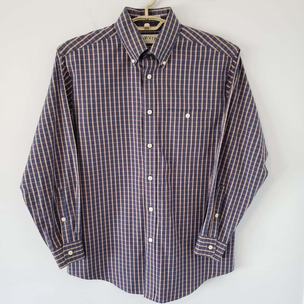 Orvis Men's Long Sleeve Plaid Button-Up Shirt, Size M Wrinkle-Free EUC